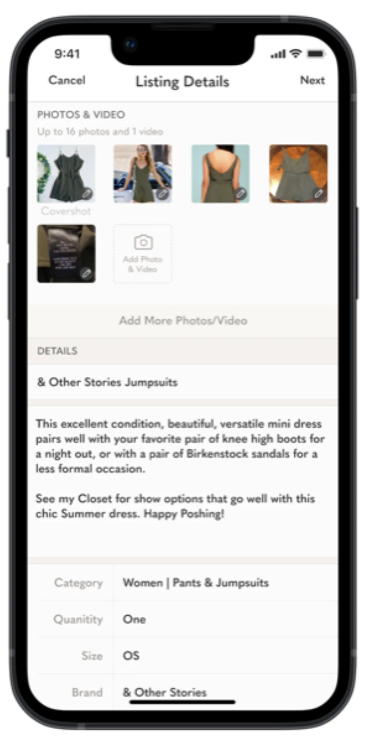 Smart List AI step 5 — final listing details form with photos and all attributes ready to publish